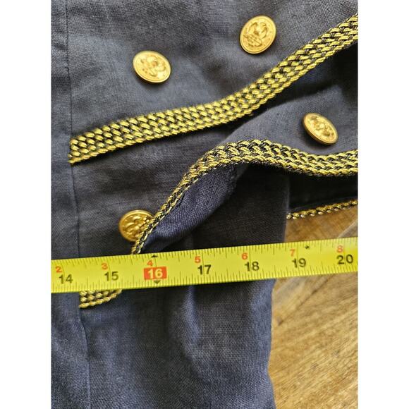 Vintage Charmade 100% Linen Open Blazer Jacket Women's Size 11/12 Coastal - Picture 7 of 10